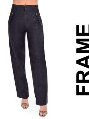 Frame size 30 black pants with gold buttons